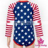 New Design Holiday Whloesale Soft Cotton Children Clothing Long Stripe Sleeve Printed Star Baby Clothes Romper Designs thumbnail-6