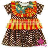 Soft Cotton Stitching Ruffle Baby Tops One Layers With Printed Fabric Short Sleeve Shirts thumbnail-5