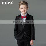 ELPA Black 3 Piece Flower Boy Formal Designer Slim Fit Suits for Kids thumbnail-1