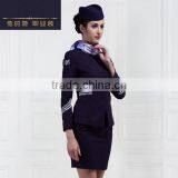 High Quality 2016 Hot Sell Long Sleeve New Design Skirt Fashion Airline Uniform for Stewardess Wholesale thumbnail-1