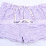 New Arrival Fashionable Scalloped Monogrammed Seersucker Shorts thumbnail-3