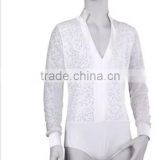 2016 newly Men's ballet leotard, white sequin and lycra!!!