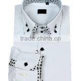 New 100% Cotton Men's Contrast Collar Double Collar Contrast Cuffs Long Sleeve Dress Shirt thumbnail-2