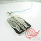 make cell mobile strap with metal decoration