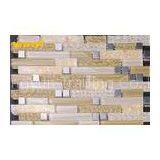 Interior Wall White and Brown Strip Mosaic Tile With Sea Shell And Resin thumbnail-1