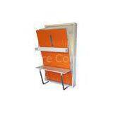 Space Saving Double Wall Bed With Table and Bookshelf In Glossy Finishing thumbnail-1