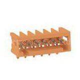 250V 300V 10A Right Angle Pin MCS Connector , 3.81mm Pitch Orange