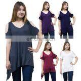Womens Ladies Dressy Summer Casual Cold Off the Shoulder Tank Tops Shirts Blouse thumbnail-1