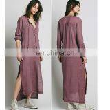 Fashion High Low Cotton Maxi Dress Design for Muslim, Woman Frock Dress