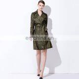 Wholesale Women Clothing Spring Wear Fashion Lapel Waist Tie Long Sleeves Jacquard Cloth Overknee Trench Coat thumbnail-4