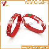 Custom Promotional Silicone Bracelet With Logo Silver Print With Metal Part Can Laser Logo on it thumbnail-2