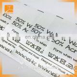 Custom Polyester Garment Fabric Clothing Care Labels for Clothing