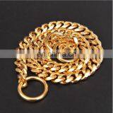 2019 New Trendy Luxurious Golden Stainless Steel Dog Collars and Leash thumbnail-5