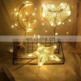 Lovely Star Heart Model LED Night String Light Rattan Woven Warm White Light For Home Decoration