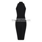 Summer Dress Wholesale Luury 2016 New Fashion Black High Neck Sey Women Evening Party Bandage Dress Bandage Bodycon Women Wearin thumbnail-3