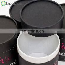 Elegant Black Cardboard Paper Tube Package Round Black Cardboard Gift Box Paper Tube for Gift Packaging thumbnail-4