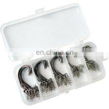 Fishing Offset Crank Worm Hook 4# 2# 1# 1/0 2/0 Barbed Hooks With Lock Pin thumbnail-3