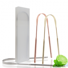 New Arrival Arc Scraper 304 Stainless Steel Tongue Scraper With Travel Plastic Sleeve