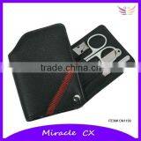 Black Color Manicure Set in Leather Case