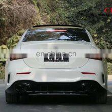 CLY Car Bumpers For 2019-2021 Mercedes Benz W177 A Class Facelift 2021 A45 AMG Bodykit Diffuser With Exhaust Pipe thumbnail-5