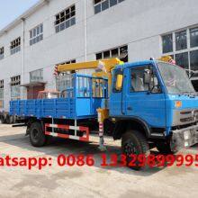 Good Price Factory Sale Dongfeng 145 4*2 LHD 5T Cargo Truck With Crane for Sale thumbnail-1