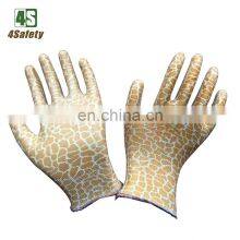 4SAFETY Women Flower Printed Nitrile Coated Nylon Knitted Safety Garden Work Gloves thumbnail-2