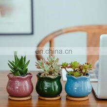 The New Listing Wholesale Ceramic Pots Porcelain Indoor Europe Light Set Square Circle Flower Pot With Drainage thumbnail-5