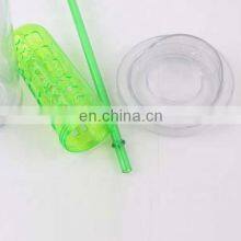 Cute Plastic Fruit Cup With Lid and Straw thumbnail-3