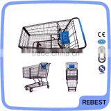 Chromed Plate Shopping Cart With Great Large Wire Basket