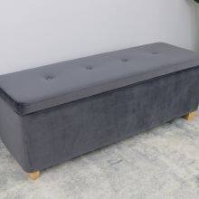 Hot-sale Living Room Comfortable Velvet Upholstered Modern Classic Indoor Solid Wood Frame Luxury Design Storage Foldable Ottoman Bench thumbnail-3