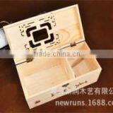 Empty Finished Natural Pine Wooden White Wine Box For Single Box