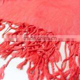 Fashionable Modal Long Tassel Scarf Factory Wholesale Women Muslim Head Scarf thumbnail-1