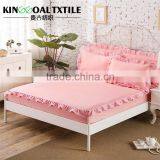 Pink 100% Bamboo Fitted Sheet 300TC/400TC With Lace Decoration thumbnail-1