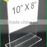 Clear Handmade T-shape Acrylic Sign Holder 10x8