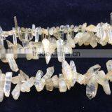 High Quality Natural Citrine Color Quartz Crystal Point Pendant Beads AB Quartz thumbnail-1