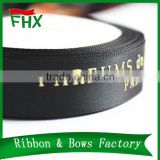 china wholesale custom printed logo ribbon with raised foil logo printed in packaging