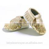 Gold Sequin Baby Moccasins,Leather Shoes,Sequin Baby Shoes Quality Choice thumbnail-2