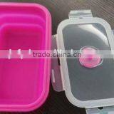 soft flexible folding silicone lunch box for kid silicone mess tin