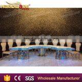 Golden Stainless Steel Frame Half Round Dining Table / Half Round Table thumbnail-3