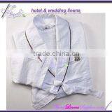 White Women Bathrobe, Terry Bath Robes in Shawl Collar Style With Embroidered Logo thumbnail-1