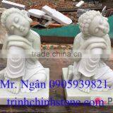 2 Shakyamuni Buddha Statues for Sale White Marble Stone Hand Carving Sculpture for Home Garden Pagoda Temple No 47