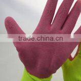 10g High Quality Pink Latex Foaming Coated Gloves thumbnail-2