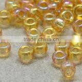 11/0 Glass Seed Beads, Transparent Rainbow, Goldenrod Micro Beads(SEED-Q010-F531) thumbnail-1