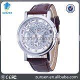 2016 High Quality Hollow Man Gift Clock Luxury Male Bbusiness Leather Wrist Military Sport Watch thumbnail-1