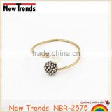 Rhinestone zinc alloy gold plating women jewelry bracelets with pearl