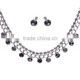 Alloy simple crystal rhinestone round diamond lady jewelry set