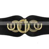 Ladies Fashion Designed Black Elastic Pu Ribbon Waist Belt thumbnail-2