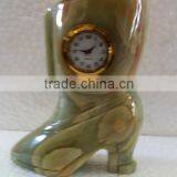 Green Onyx Shoe Clock thumbnail-1