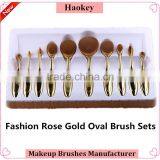 2016 Professional 10pcs Colorful Toothbrush Shape Oval Make up Set Brushes thumbnail-5