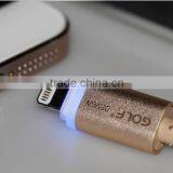 Fast Charging and Transmission Speed LED Metal Cable ,Golf LED Metal Braided Usb Cable for Lighting Smart Phone